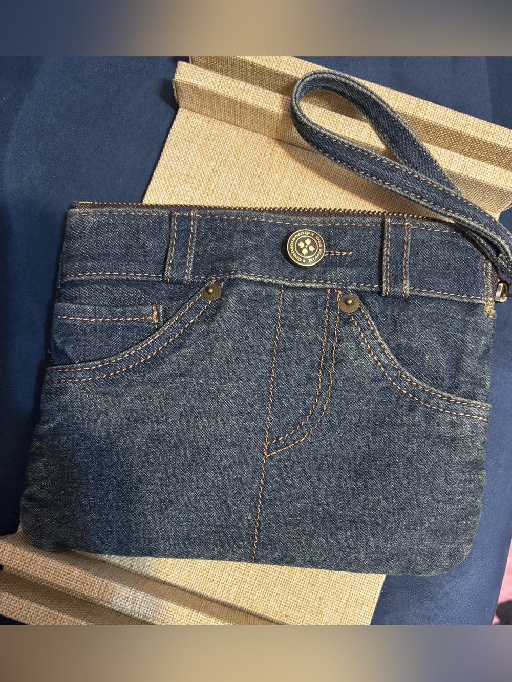 Patricia Nash denim clutch/wristlet